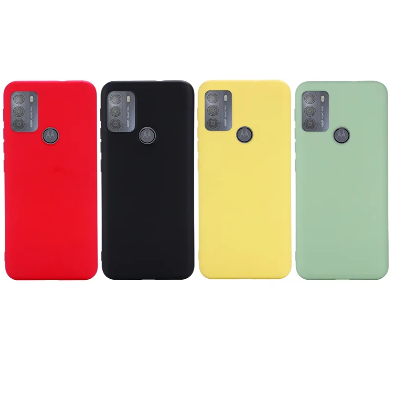 Multiple Color Liquid Silicone Phone Protective Shell with Strap for Motorola Moto G50 - Black
