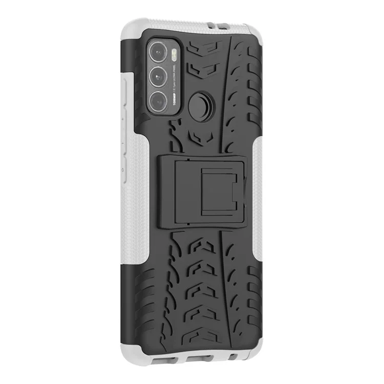 Superfície do Pneu PC + TPU Celular Híbrido Case - Prata