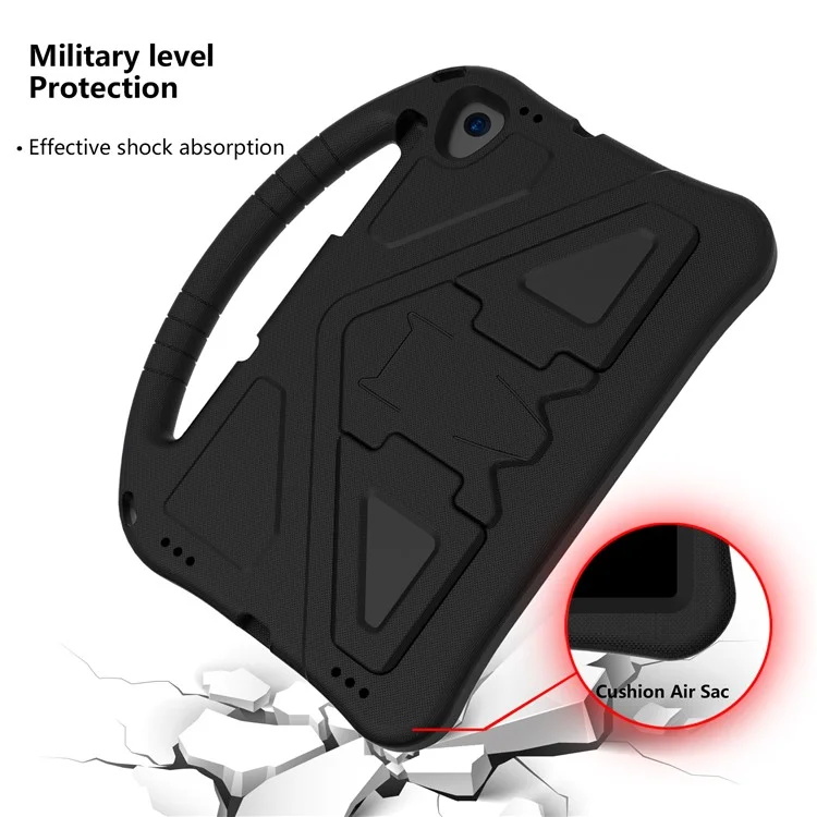 Чехол с дизайном подставки Kickstand, ударопрочный EVA чехол с портативной ручкой для Lenovo Tab K10 (2021) TB-X6C6F/TB-X6C6L/TB-X6C6X - Черный