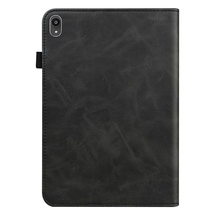 Capa de Tábua de Couro Lisa Resistente a Gota Com Suporte Para Cartão e Alça de Caneta Para a Tab Lenovo P11/P11 5G TB-J606F/J606X - Preto