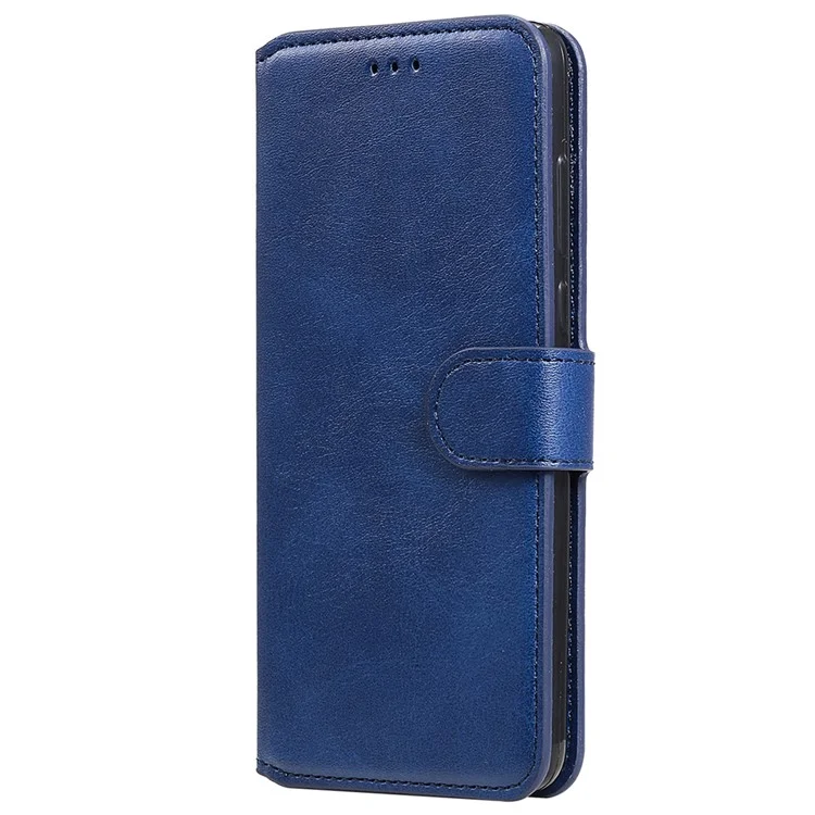 Magnetic Closure PU Leather Phone Cover Wallet Stand Case for Motorola Moto G60/Moto G40 Fusion - Blue