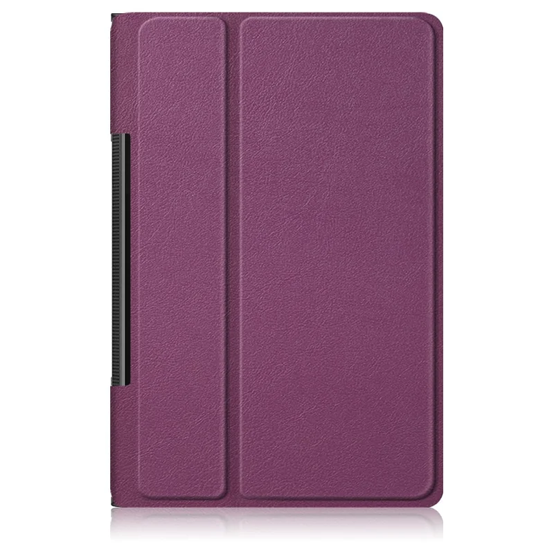 Plain PU Leather Good Shock-Absorption Tablet Cover with Kickstand for Lenovo Yoga Tab 11 - Purple