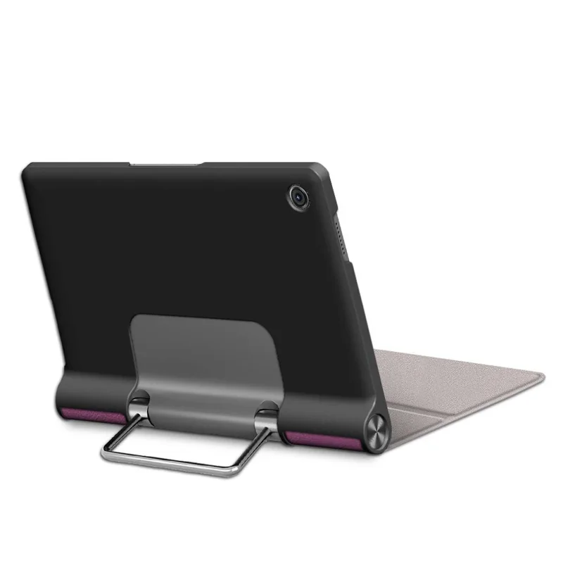 Plain PU Leather Good Shock-Absorption Tablet Cover with Kickstand for Lenovo Yoga Tab 11 - Purple
