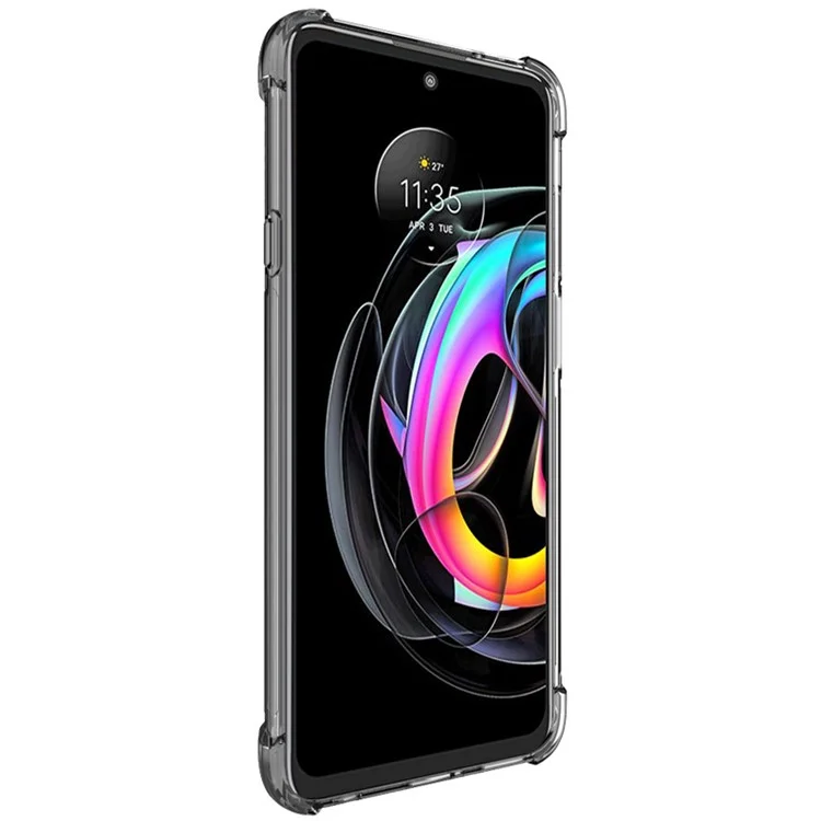 Coque de téléphone en TPU souple antichoc IMAK avec protecteur d'écran pour Motorola Edge 20 Lite - Noir transparent
