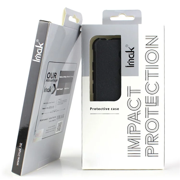 Coque de téléphone en TPU souple antichoc IMAK avec protecteur d'écran pour Motorola Edge 20 Lite - Noir transparent