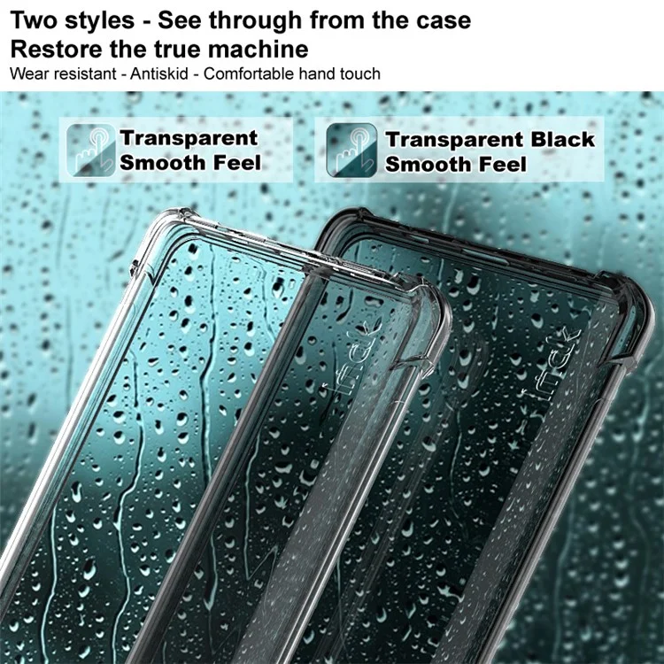 IMAK Stoßdämpfer Soft TPU Phone Shell Hülle Mit Bildschirmschutz Für Motorola Edge 20 Lite - Transparent Schwarz