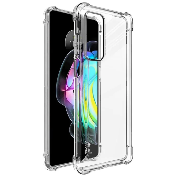 Coque de téléphone IMAK Cushioned Four Corner Anti Drop TPU avec protecteur d'écran pour Motorola Edge 20 - Transparent