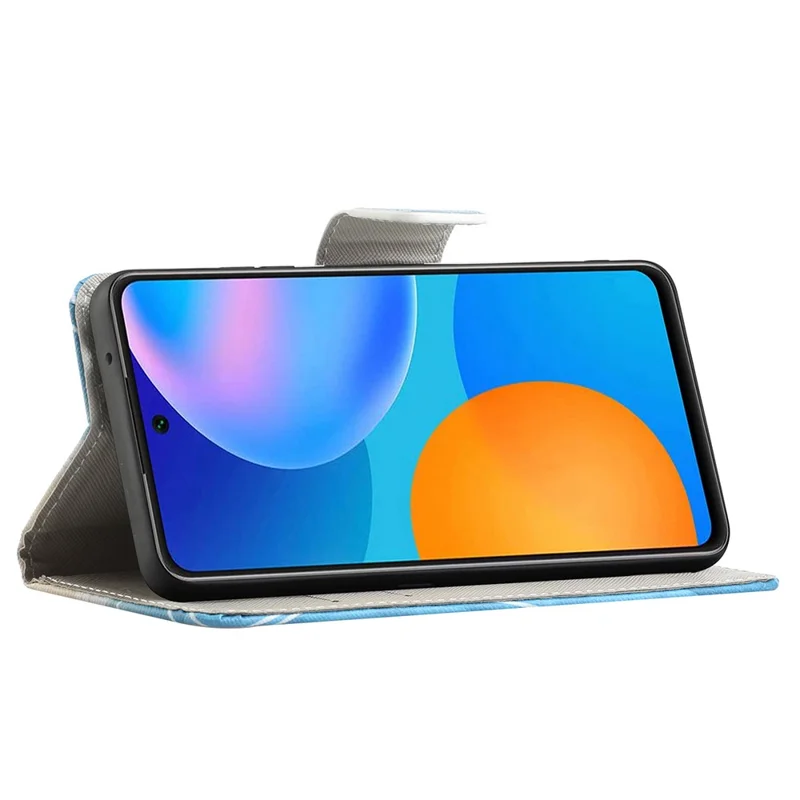 Cross Texture Pattern Printing PU Leather Wallet Stand Flip Case with Magnetic Closure for Motorola Edge 20 - Blue Butterfly