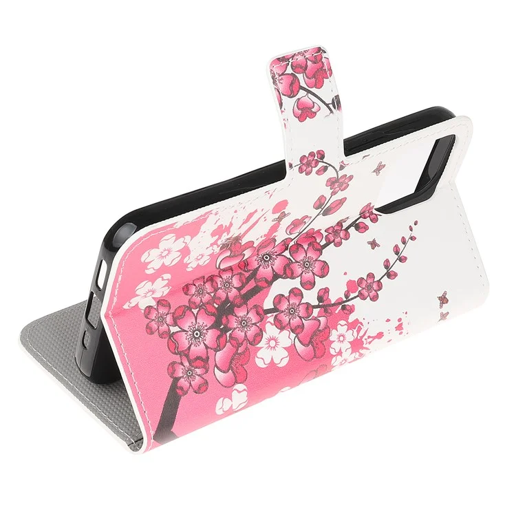 Funda de Cartera con Cierre Magnético y Estampado para Motorola Edge 20 Lite - Flor de Ciruelo