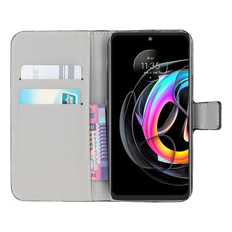 Funda de Cartera con Cierre Magnético y Estampado para Motorola Edge 20 Lite - Flor de Ciruelo