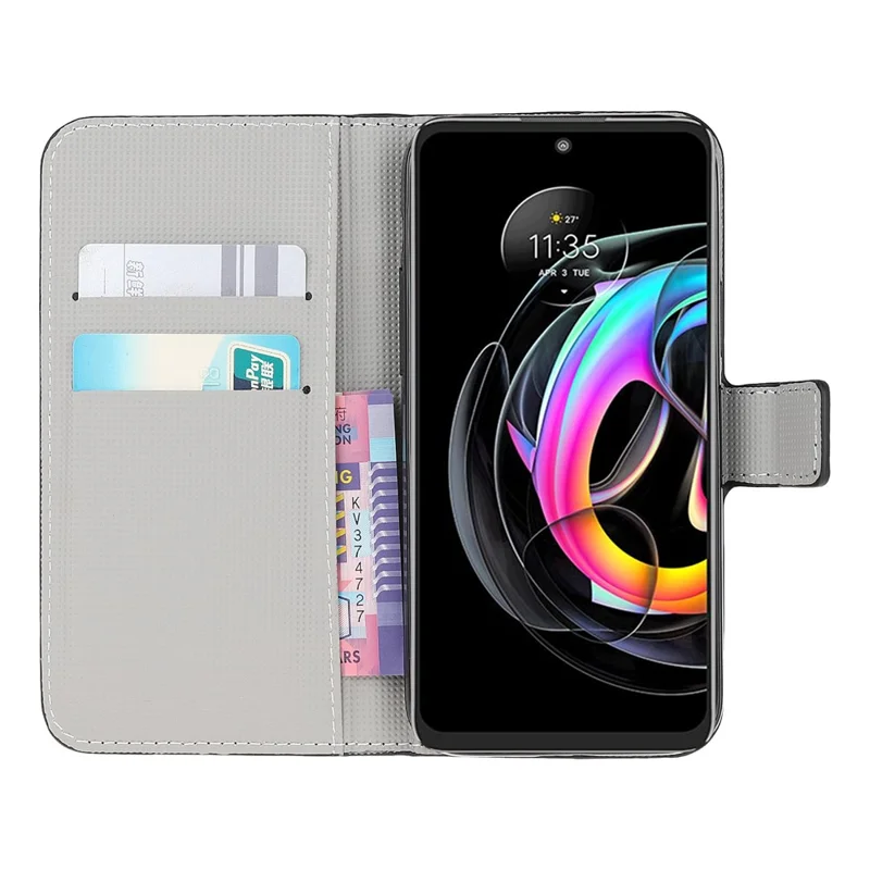 Pattern Printing Magnetic Clasp Leather Wallet Stand Case Cover for Motorola Edge 20 Lite - Flag Element 1