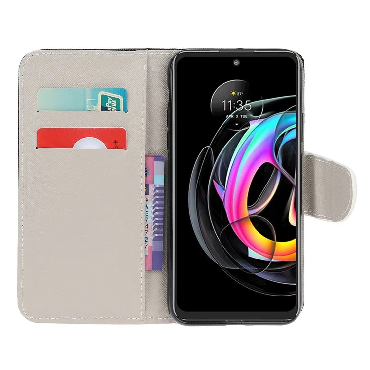 Protección Completa Cruz Patrón De Textura Impresión PU CUERTA DE CUERO TELÉFONO CUBIERTA DE PRODUCTOS DE MOTORO PARA MOTOROLA EDGE 20 LITE - No Toque Mi Teléfono