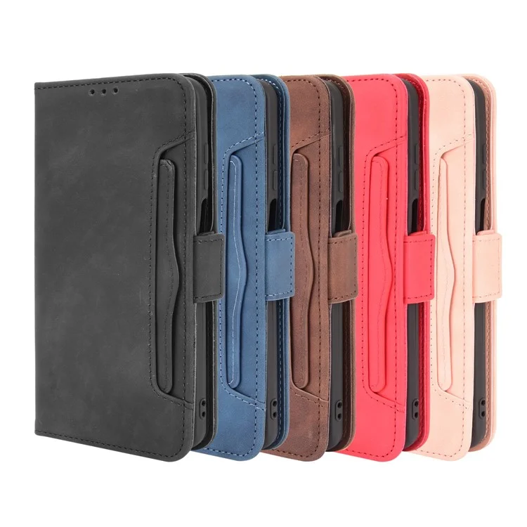 Case de Teléfono de Diseño de Soporte de Billetera de Cuero PU Con Ranuras de Tarjetas Múltiples Para Motorola Edge 20 Lite/Edge 20 Fusion - Negro