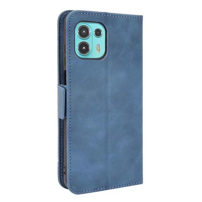 PU Leather Wallet Stand Design Phone Case with Multiple Card Slots for Motorola Edge 20 Lite/Edge 20 Fusion - Blue
