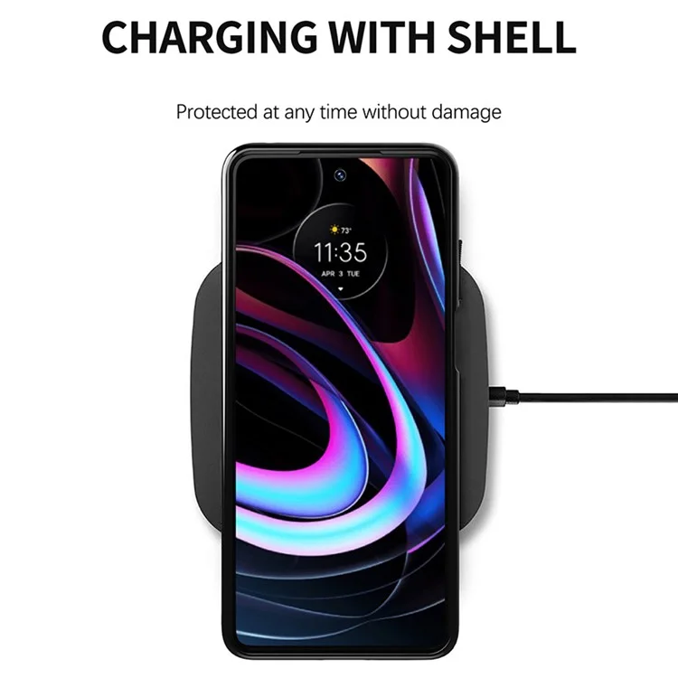 Serie Tuono Tessuto Twill Antiscivolo Aumenta la Presa Morbida Custodia Protettiva TPU per Motorola Edge (2021) - Blu 