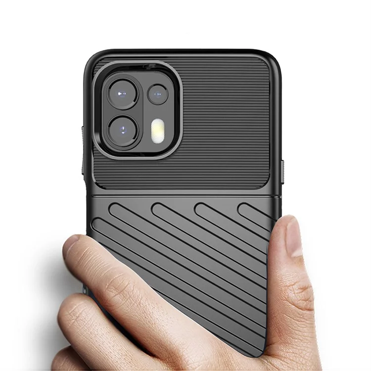 Funda protectora de teléfono Fashion Soft TPU con textura de tela de twill de la serie Thunder para Motorola Edge 20 Lite / Edge 20 Fusion - Negro