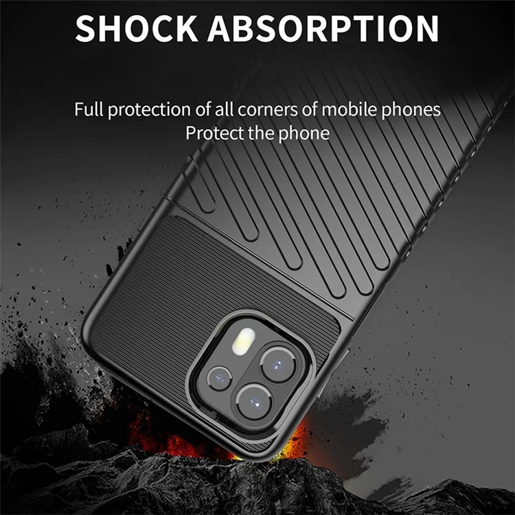 Serie Thunder Texture Textura Soft TPU Fashion Slim Fashion Baja de Teléfono Protector Para Motorola Edge 20 Lite / Edge 20 Fusion - Negro