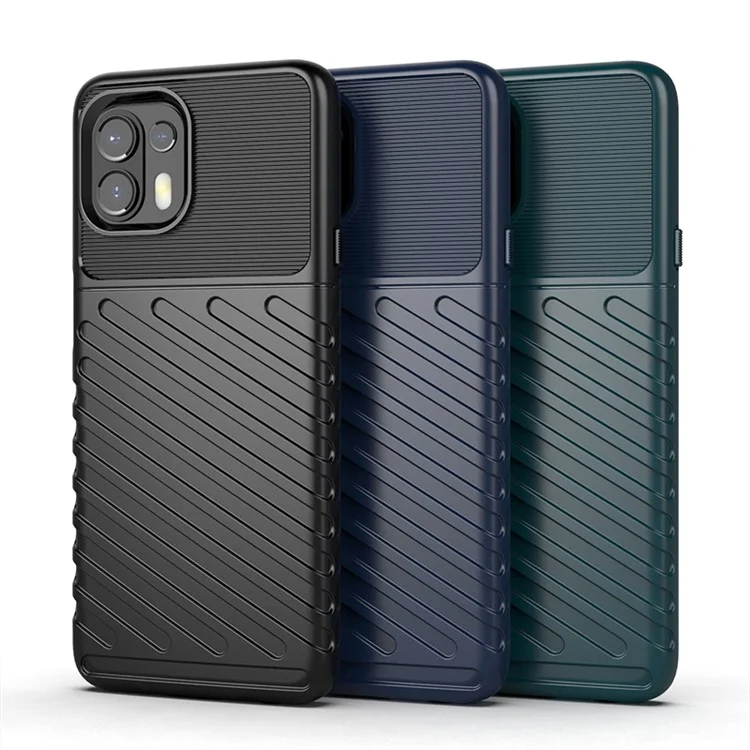 Funda protectora de teléfono Fashion Soft TPU con textura de tela de twill de la serie Thunder para Motorola Edge 20 Lite / Edge 20 Fusion - Negro