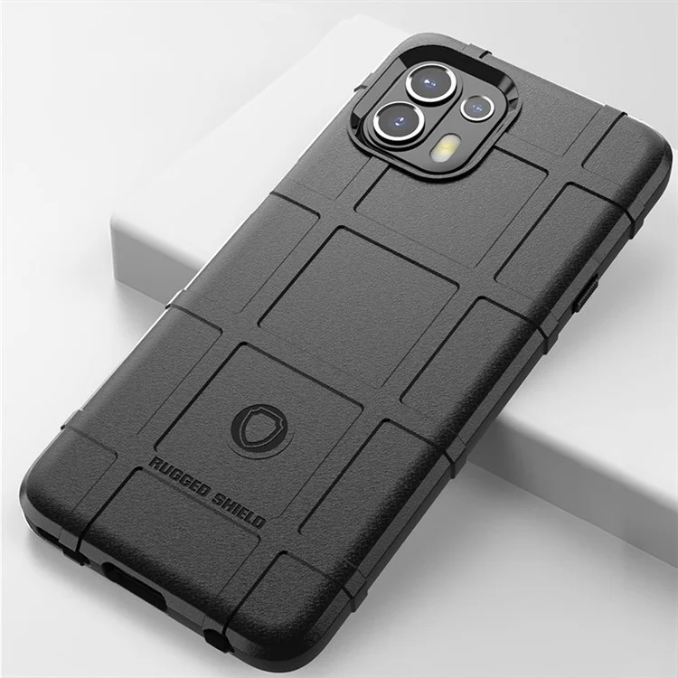 Caso de Telefone Resistente com Textura de Grade Quadrada Reforçada em TPU à Prova de Choque e Anti-Derrapante para Motorola Edge 20 Lite/Edge 20 Fusion - Verde