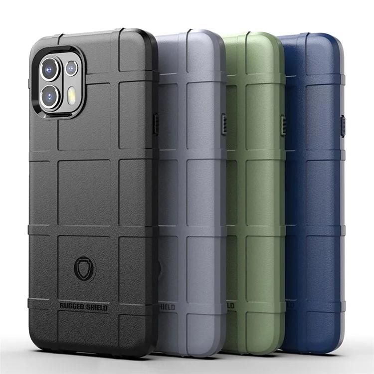 Caso de Telefone Resistente com Textura de Grade Quadrada Reforçada em TPU à Prova de Choque e Anti-Derrapante para Motorola Edge 20 Lite/Edge 20 Fusion - Verde