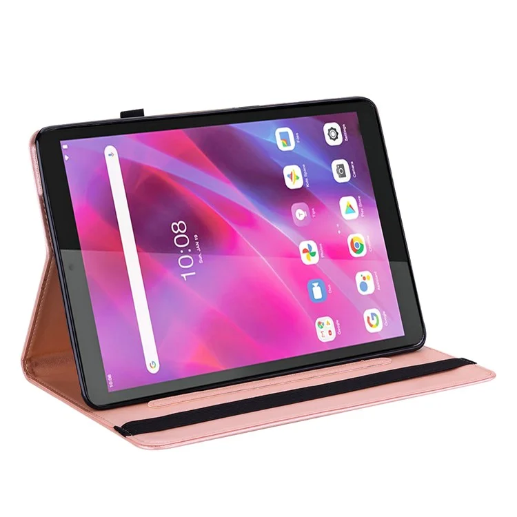 Imprint Tree and Deer Pattern All-Protection Leather Stand Tablet Cover for Lenovo Tab P11 TB-J606F / Tab P11 5G - Rose Gold