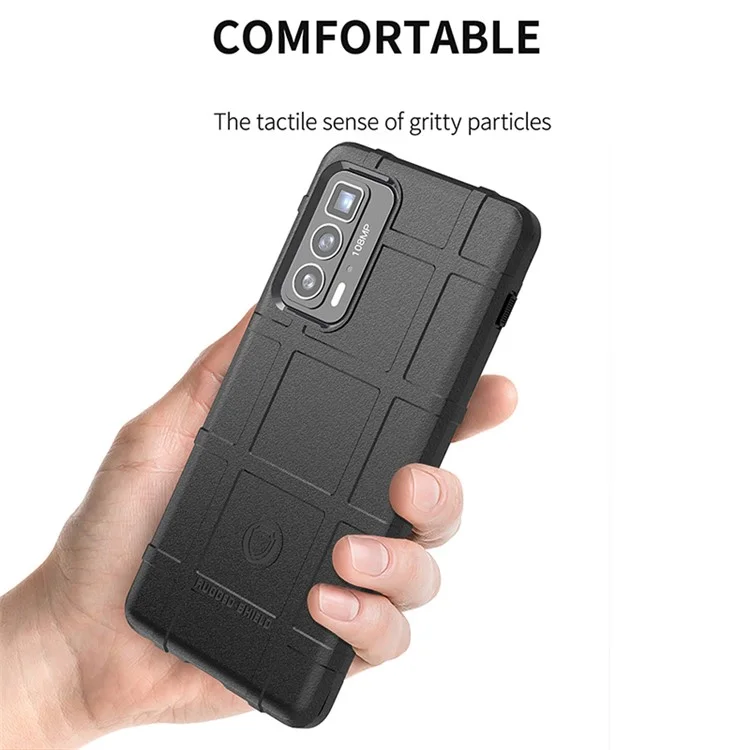 Anti-Drop Rugged Square Grid Texture Soft TPU Shockproof Protective Case for Motorola Edge 20 Pro / Edge S Pro - Black