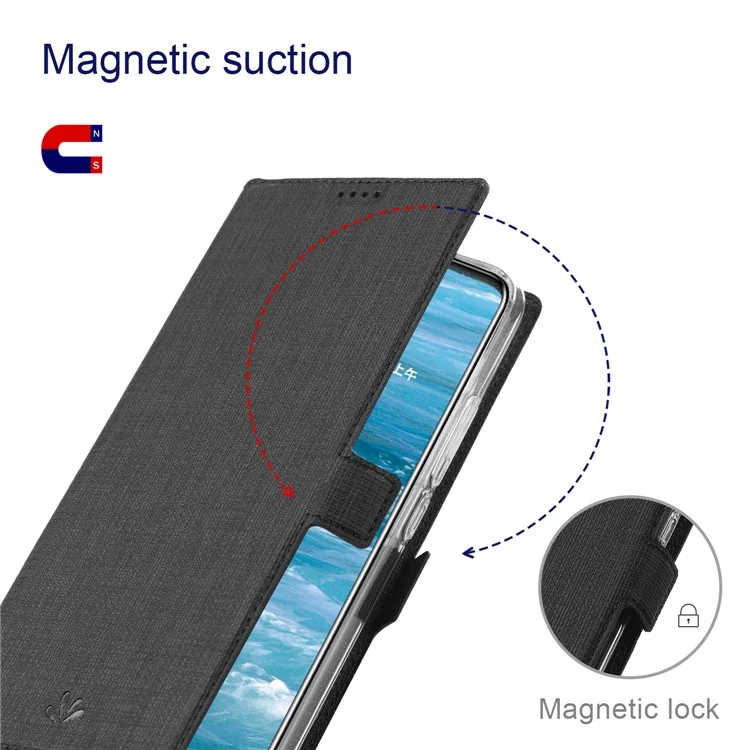 VILI K Series Wallet Design Cover Stand Cover Pour Motorola Edge 20 Pro - le Noir