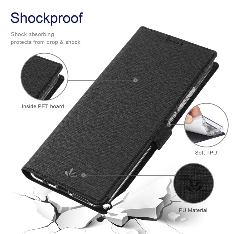 VILI K Series Wallet Design Cover Stand Cover Pour Motorola Edge 20 Pro - le Noir