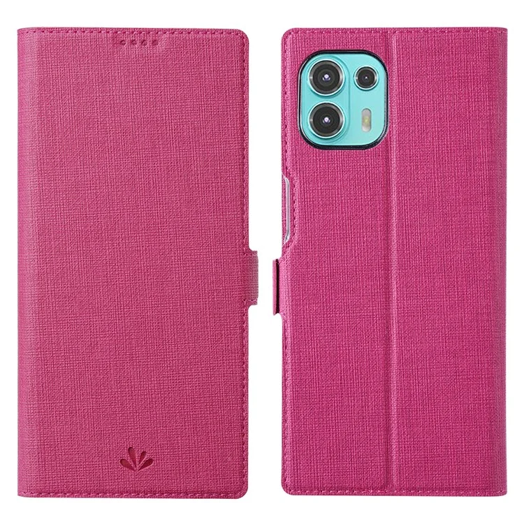 Vili K Série Wallet Design Couro de Couro Para Motorola Edge 20 Lite - Rosa