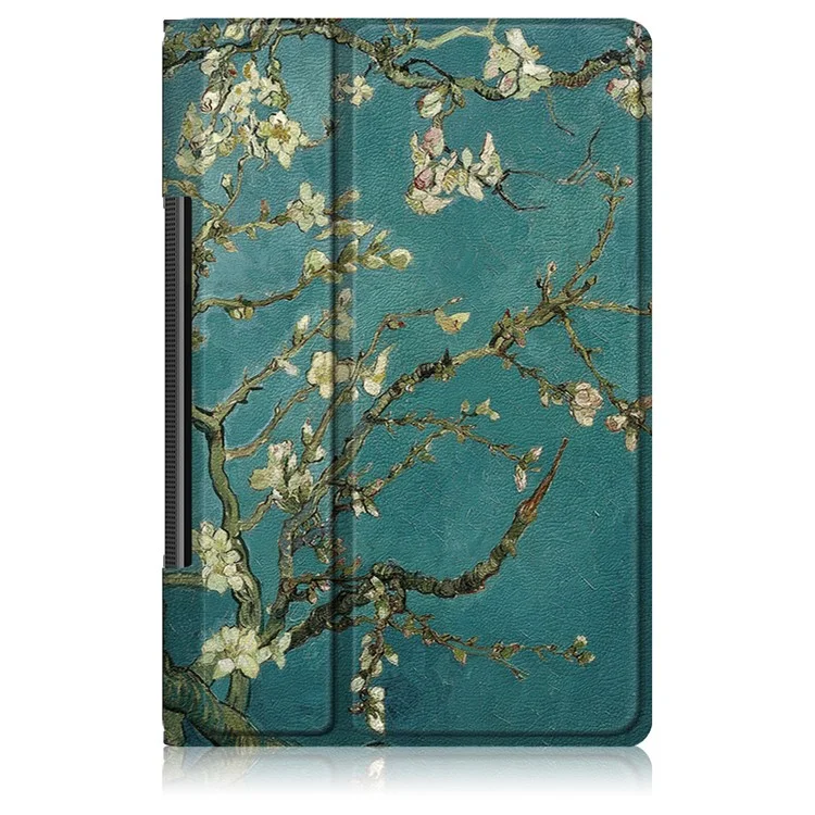 Para Lenovo Yoga Tab 11 Estampado Impresión Cuero + PC Carcasa Protectora de Tableta Soporte Plegable Protección Completa Caso - Ciruela Flor