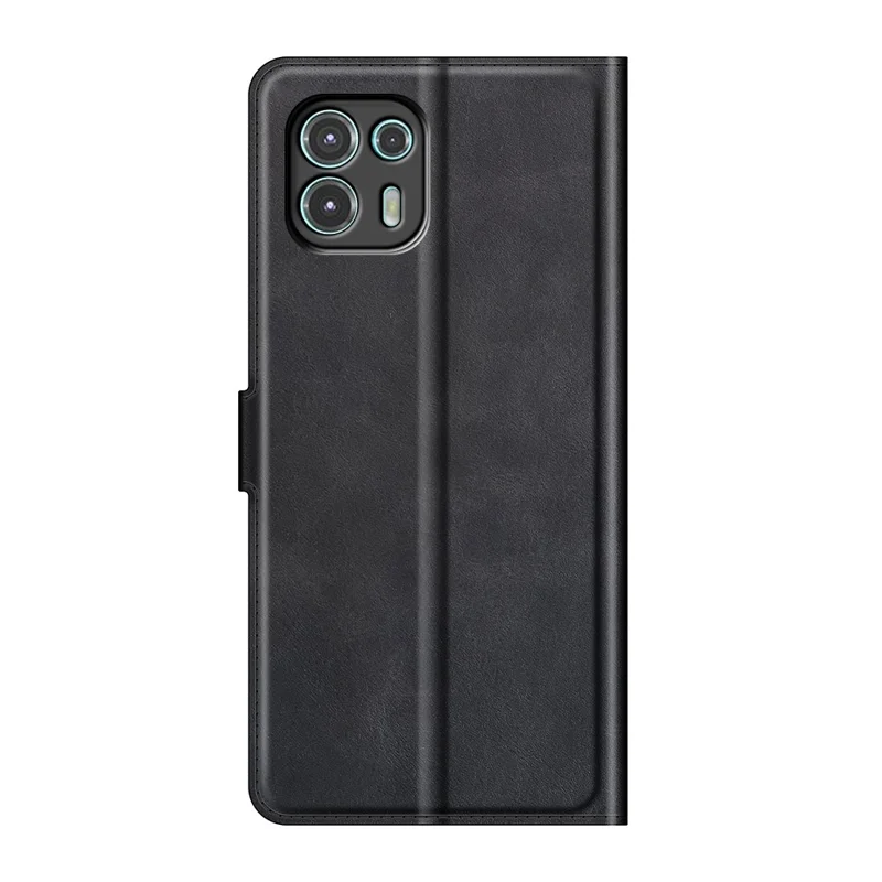 Magnetic Clasp Leather Wallet Stand Phone Protective Flip Cover Case for Motorola Edge 20 Lite 5G - Black