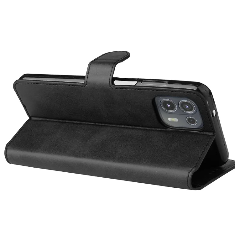 Anti Gota Resistente A Los Golpes De Protección Completa PU De Cuero De La Cartera De La Cubierta Del Teléfono De La Cubierta Del Teléfono Para Motorola Edge 20 Lite - Negro