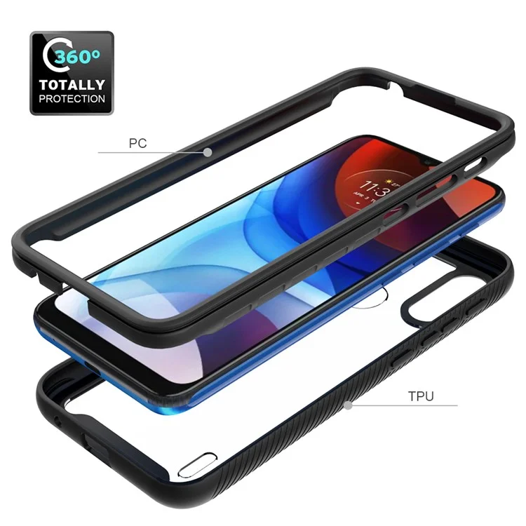 Solid Color Bumper TPU + пк + Акриловой Удар Амортизированного Телефона Гибридный Чехол Для Motorola Moto E7 Power/e7i Power - Голубое Небо