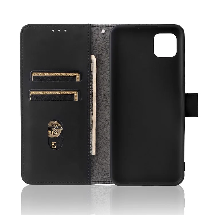 Skin-Touch Feeling PU Leather Wallet Phone Case Flip Stand Cover for Motorola Moto G50 5G - Black