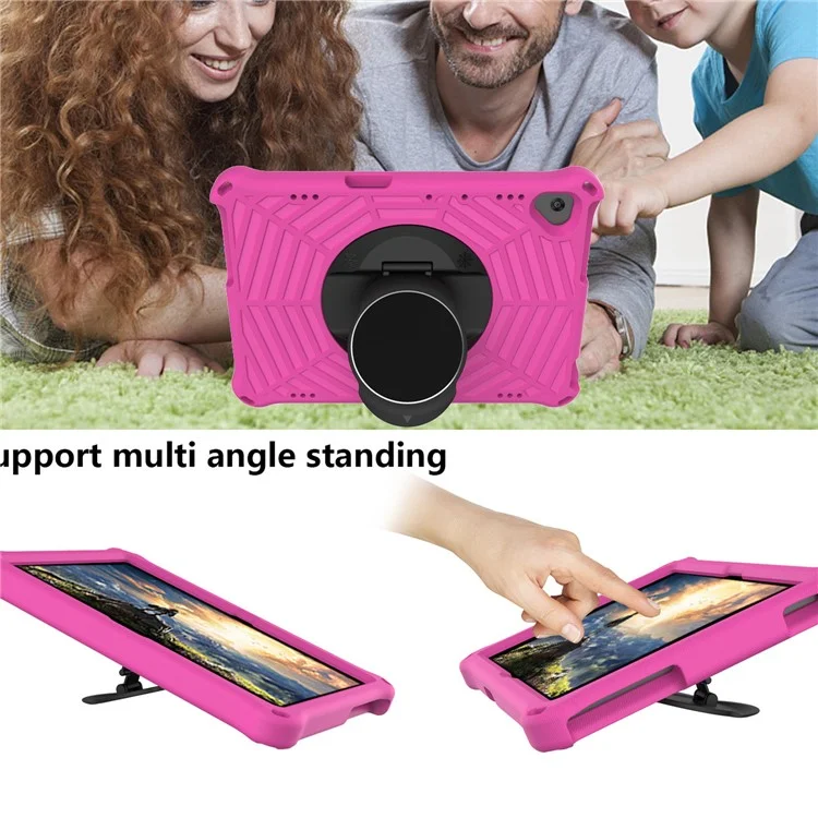 Case Del Tablet di Texture Web Spider Coperchio EVA Con Spalla Per Spalla Per Lenovo M10 FHD REL TB-X605FC/TB-X605LC 10,1 Pollici - Rosa