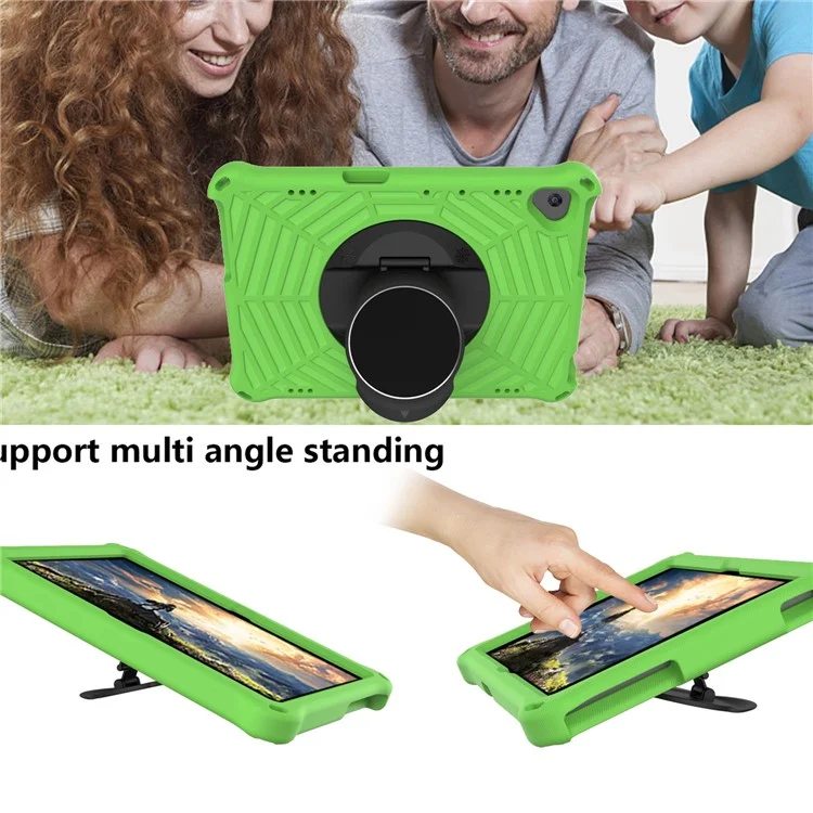 Spider Web Texture Resistente a Graffi EVA Coperchio di Tablet Smart Tablet Con Cavalletto e Spalla Per Spalla Per Lenovo Tab M10 TB-X505F/TB-X605F 10,1 Pollici - Verde