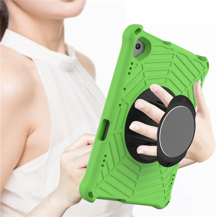 Spider Web Texture Resistente a Graffi EVA Coperchio di Tablet Smart Tablet Con Cavalletto e Spalla Per Spalla Per Lenovo Tab M10 TB-X505F/TB-X605F 10,1 Pollici - Verde
