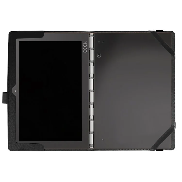 Litchi Texture Stand Leather Case for Lenovo Yoga Book 2 - Black