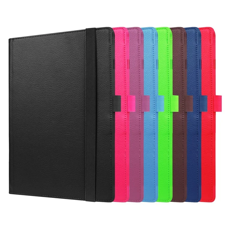 Litchi Texture Stand Leather Case for Lenovo Yoga Book 2 - Black