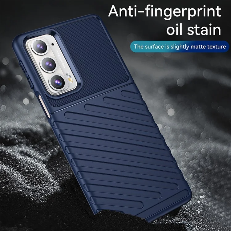 Thunder Series Twill Design Soft TPU Mobile Phone Back Case Cover for Motorola Edge 20 - Blue