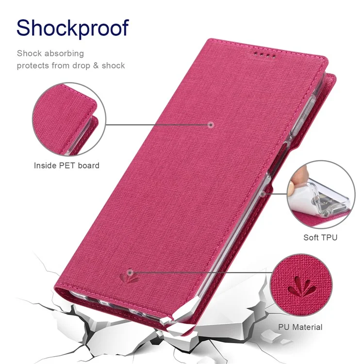 Vili DMX Series PU Leather Magnet Auto Closing Design Cover Shell Con Soporte Para Tarjetas Para Motorola Moto G50 5G - Rosa