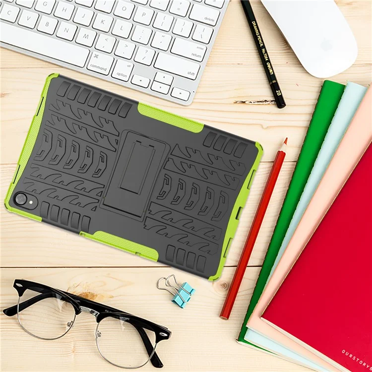 Texture de Pneu Kickstand Hybride Hard pc Soft Tpu Tpu Amoviter Protecteur Pour Lenovo Tab P11 / P11 5G - Blanche
