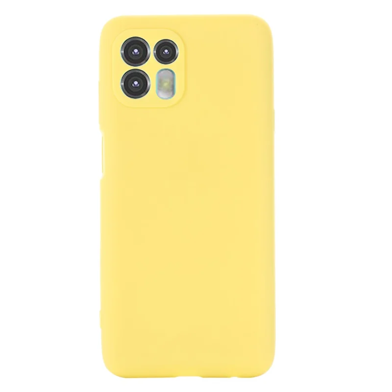 Precise Cutout Soft Liquid Silicone Anti-drop Phone Case Cover with Wrist Strap for Motorola Edge 20 Lite - Yellow
