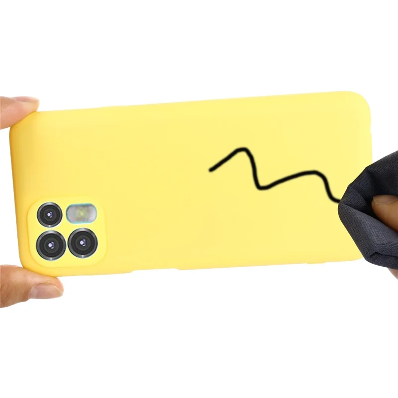 Precise Cutout Soft Liquid Silicone Anti-drop Phone Case Cover with Wrist Strap for Motorola Edge 20 Lite - Yellow