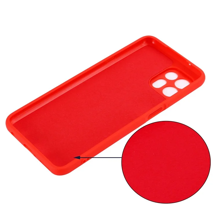Funda de teléfono de silicona líquida suave con recorte preciso y correa de muñeca para Motorola Edge 20 Lite - Rojo