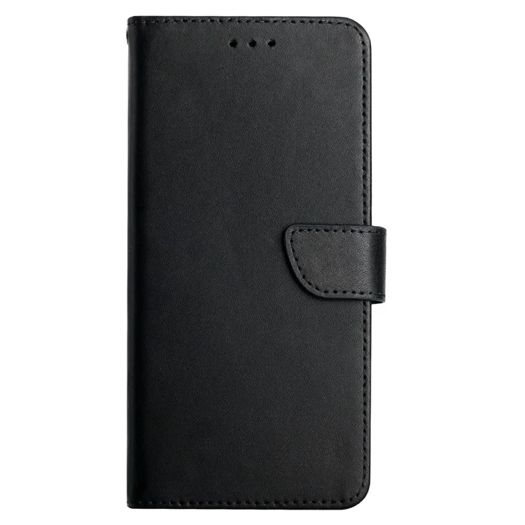 Nappa Texture Genuine Leather Multifunction Wallet Stand Fully Wrapped Protective Phone Case for Motorola Edge 20 - Black