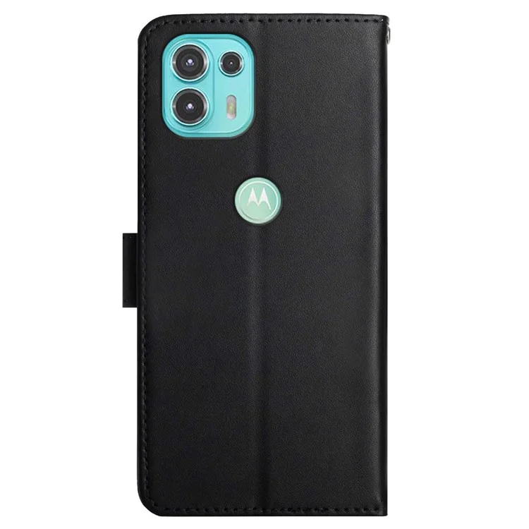 Nappa Textura De Cuero Genuino Anti-gota Protección De La Cartera De La Cartera De La Cartera Para Motorola Edge 20 Lite - Negro