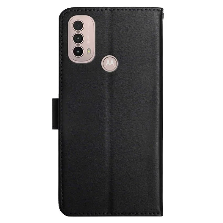 Nappa Texture Telefono Cellulare Shell Genuine Pelle Portafoglio In Pelle Caso Protettivo Per Motorola Moto E20 / E30 / E40 - NERO