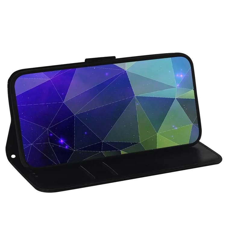 Coueurs PU Premium + Tpu Mirror Sur Une Surface de Surface de Téléphone Handy Téléphone Couvrage du Portefeuille Portefeuille Étui de Téléphone Pour Motorola Moto E40 / E30 / E20 - le Noir