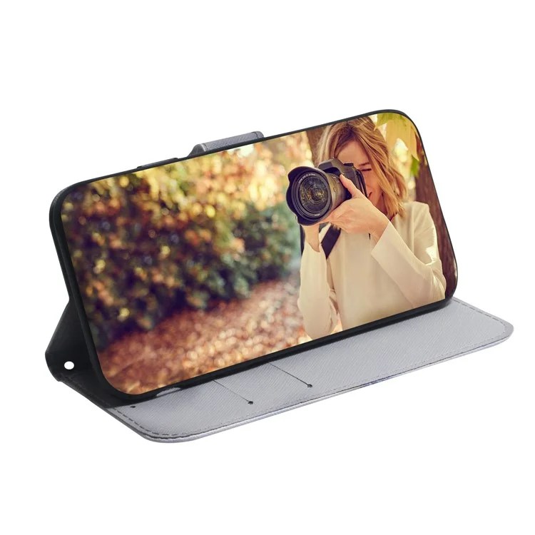 Custodia in pelle PU con chiusura magnetica, stampa a motivo, supporto per Motorola Moto E20 / E30 / E40 - Fiore d'Albicocca